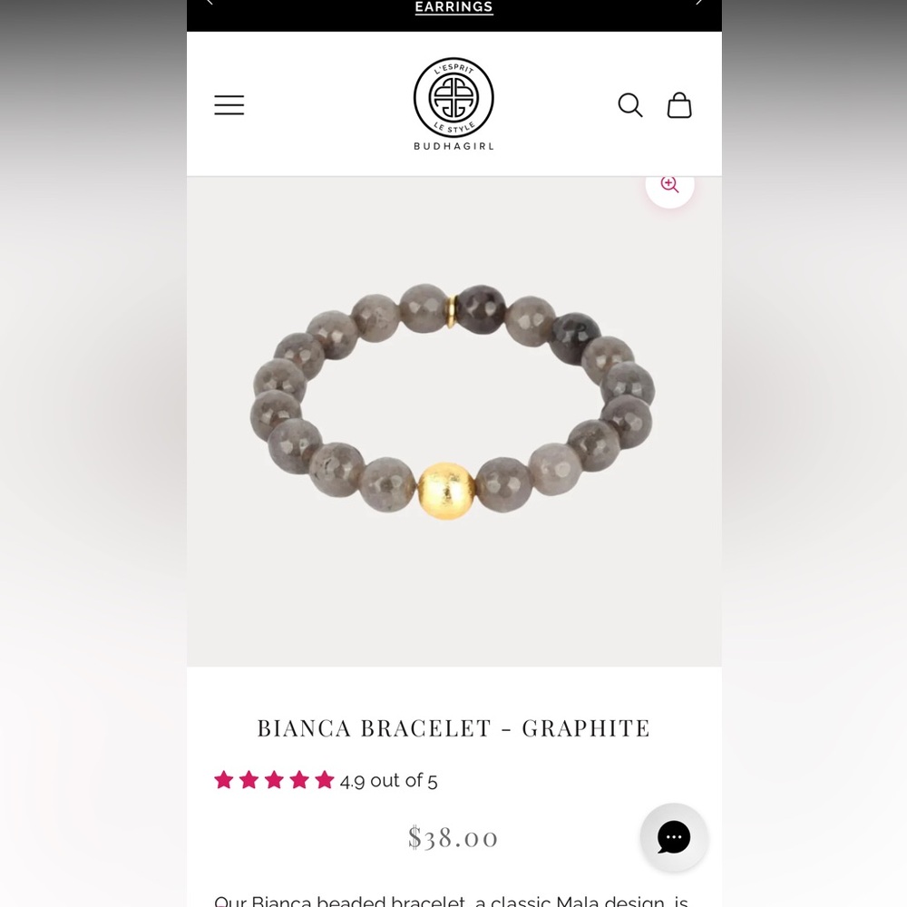 BudhaGirl BIANCA BRACELET - GRAPHITE